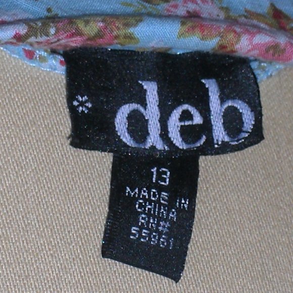 DEB Strapless Blue Floral Dress Juniors 13 - Picture 8 of 12